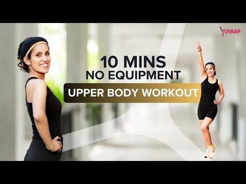 10 Min No Equipment Upper Body Workout - Shoulder, Bicep, Tricep &amp; Abs Exercises #mondaymotivation